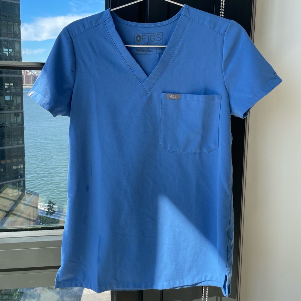 FIGS Denim Catarina Scrub Top
